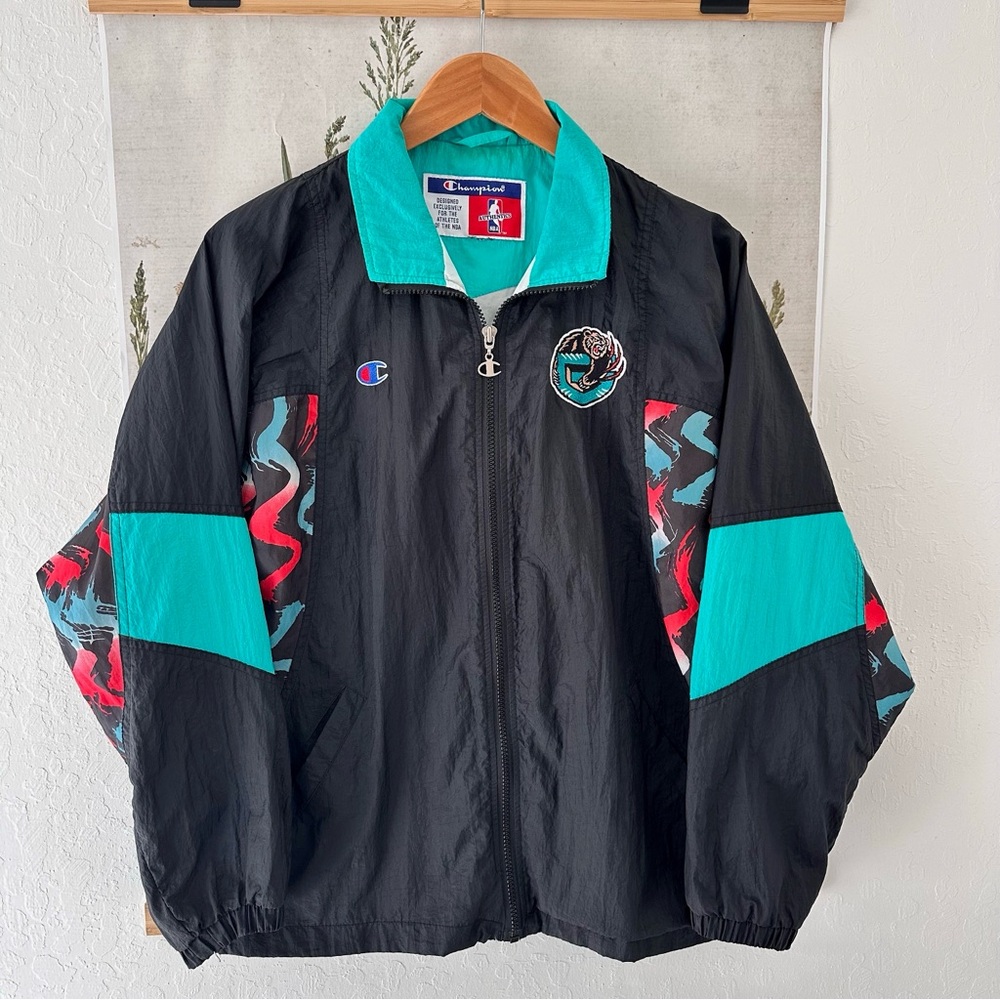 Champion Black and Teal Patterned Jacket